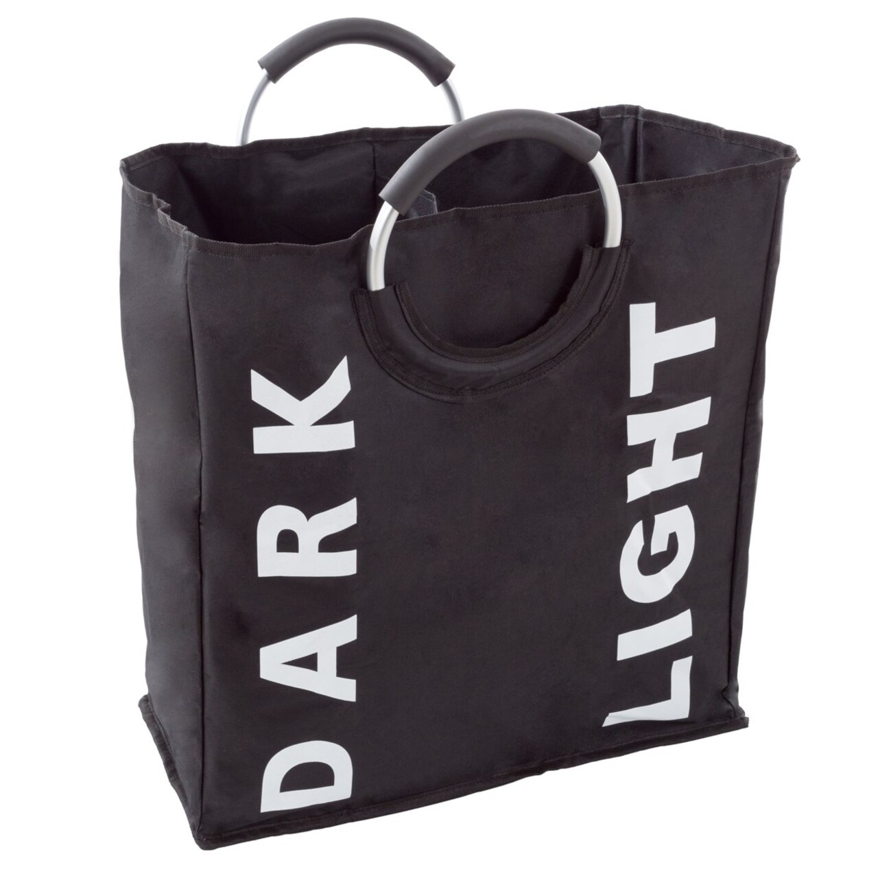 Lavish Home 2-Sided Laundry Hamper Collapsible Canvas 24 Inch High Apartment